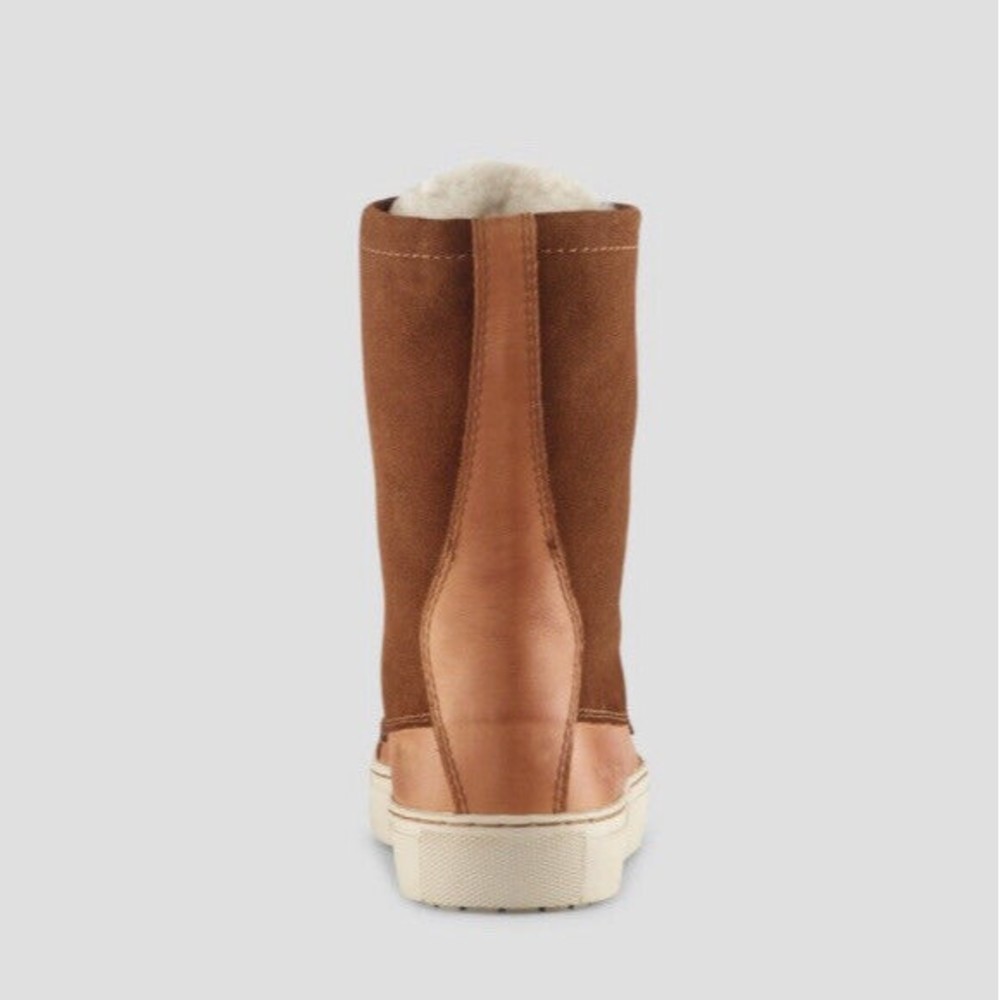New Cougar Donato Plush Lined Lace Mid Boot Chetnut Leather Suede size 7 8 9 10 - Picture 3 of 12